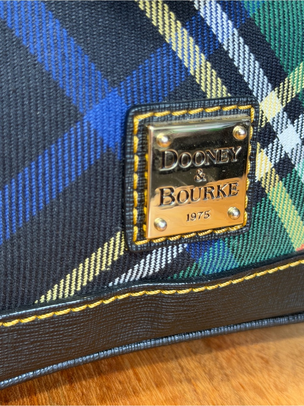 Dooney & Bourke Classic Tartan Plaid Bitsy Mini Domed Satchel Bag - Picture 9 of 12